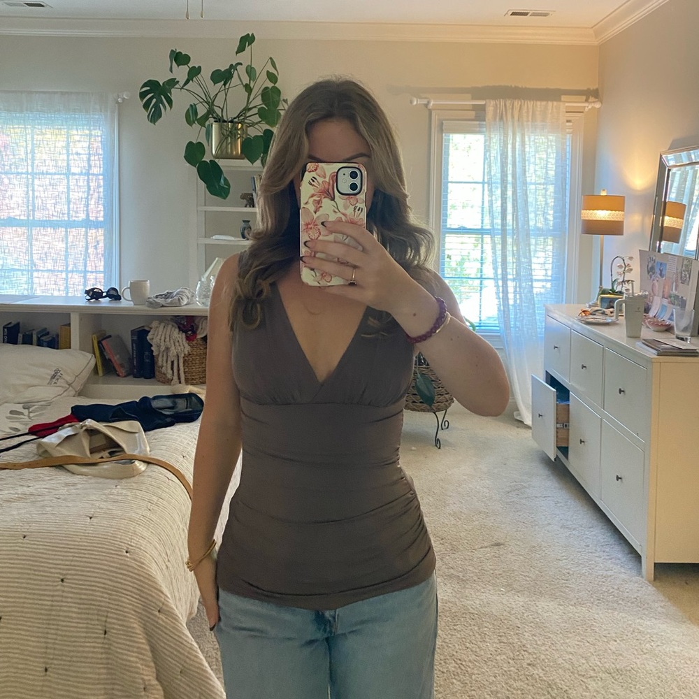 Taupe going out Top